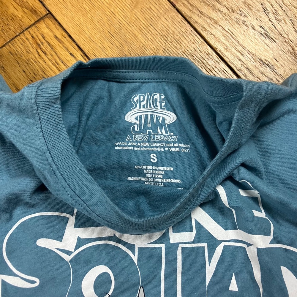 Space Jam A New Legacy Tune Squad Graphic T-Shirt Blue Looney Tunes Small - Picture 3 of 3